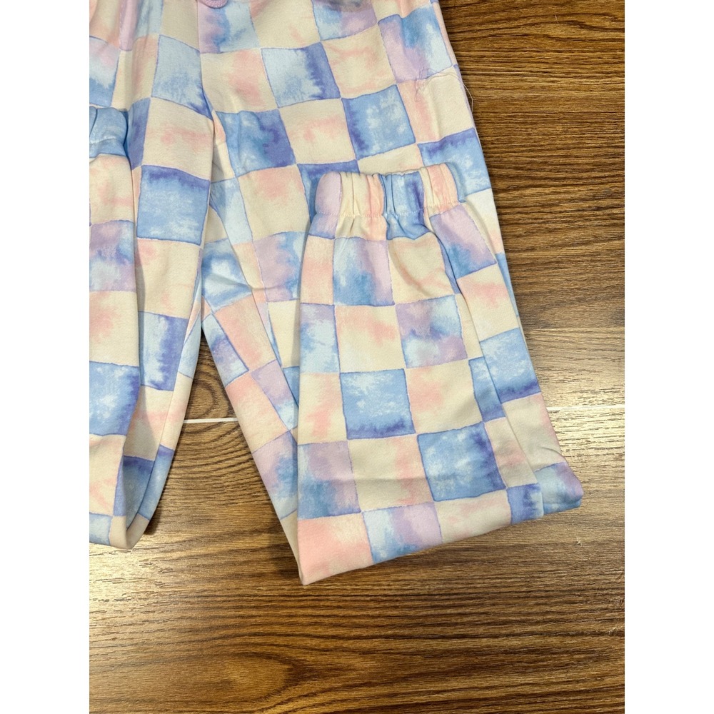 Wild Fable Women's Pastel Checkered Sweatpants Size S Drawstring Waist Joggers - Picture 7 of 7